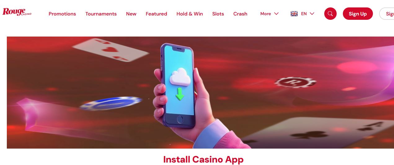 Download Rouge Casino mobile app for instant gaming access