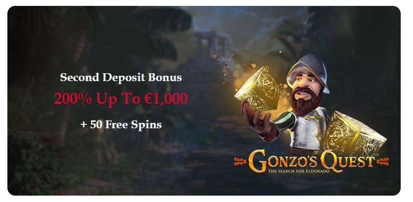 Get a second deposit bonus of 200% up to €1,000 plus 50 free spins at Rouge Casino